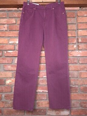 Gap ’90s Loose Mid Rise Jeans 30 US 10 Plum/ Burgundy/ Maroon Straight Leg